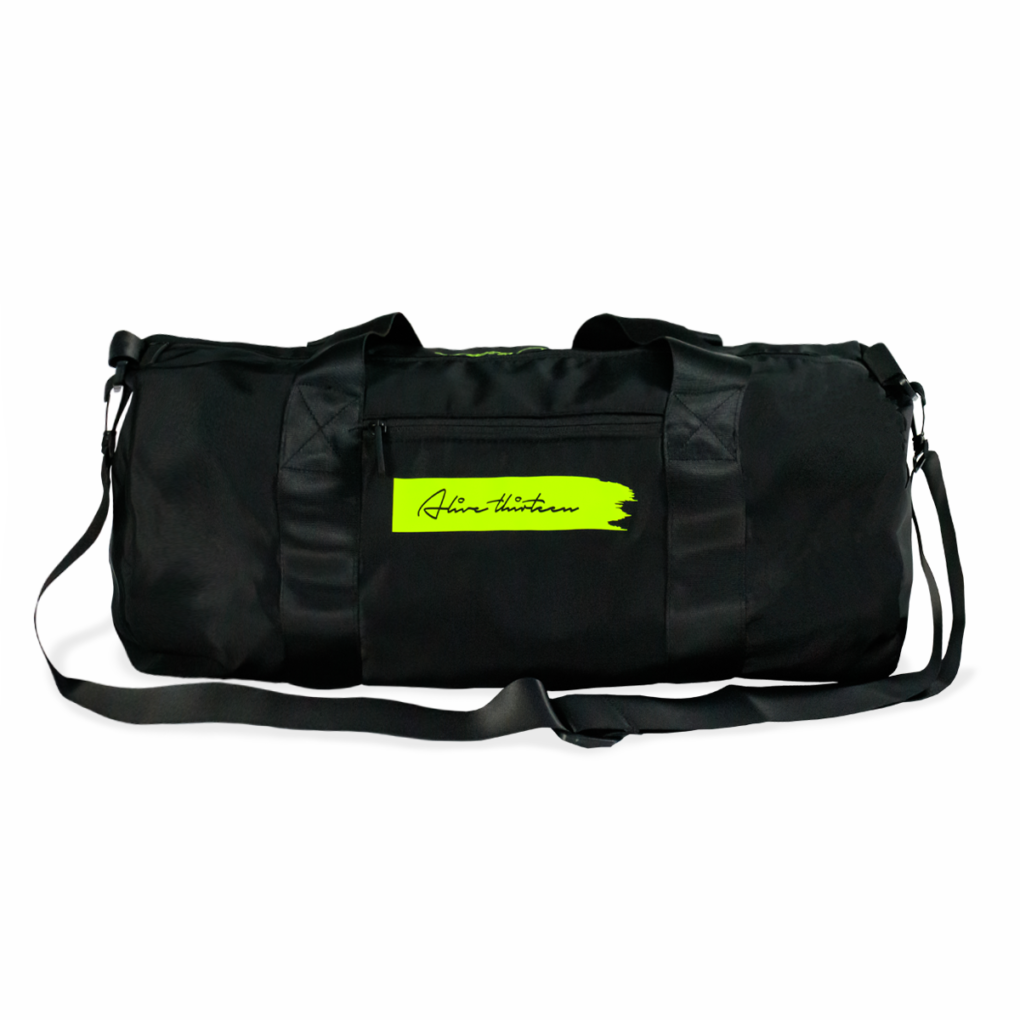 Alive thirteen Stripe Bag - Black Neon Yellow 1