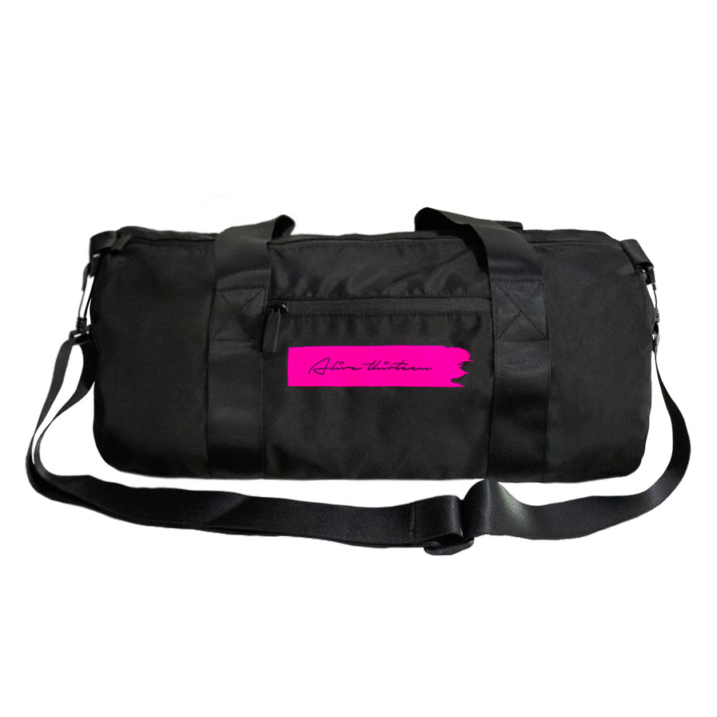 Alive thirteen Stripe Bag – Black Pink 1
