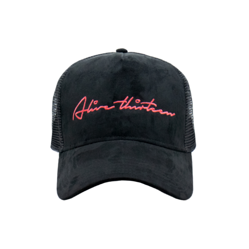 Alive-thirteen-Trucker-Cap-Black-Coral-1