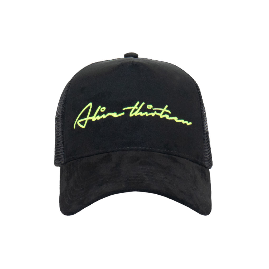 Alive-thirteen-Trucker-Cap-Black-Neon-Yellow-1