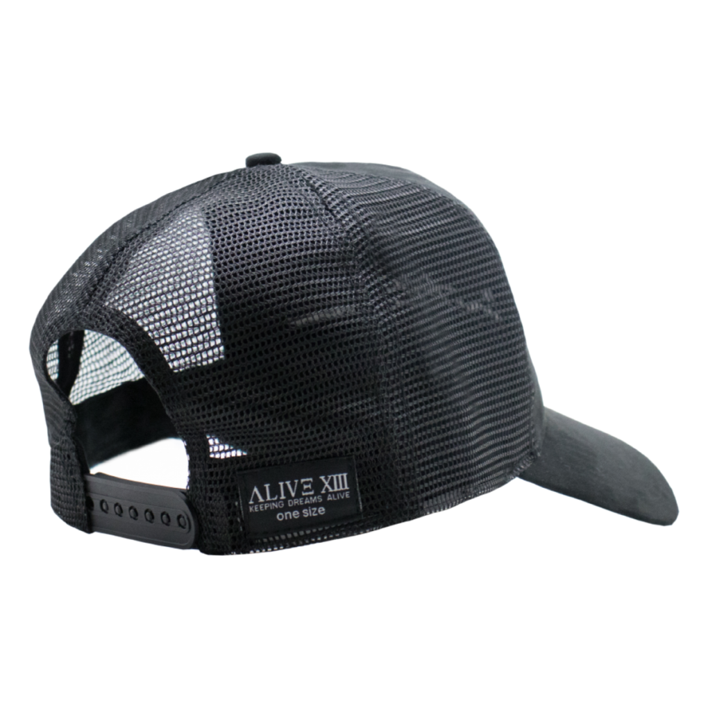 Alive-thirteen-Trucker-Cap-Black-White-2